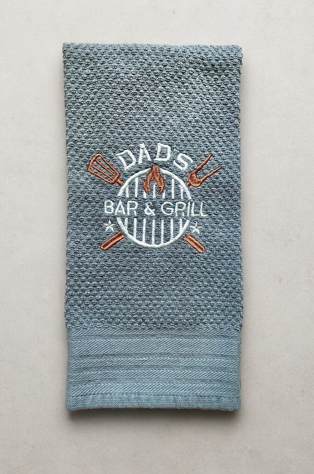 Handmade Embroidered Kitchen Towel-Dad's Bar & Grill