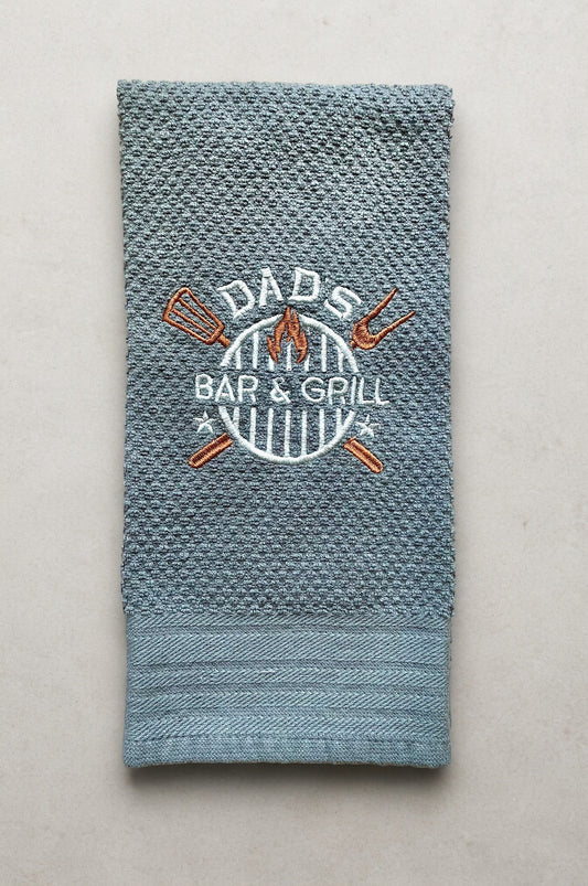 Handmade Embroidered Kitchen Towel-Dad's Bar & Grill