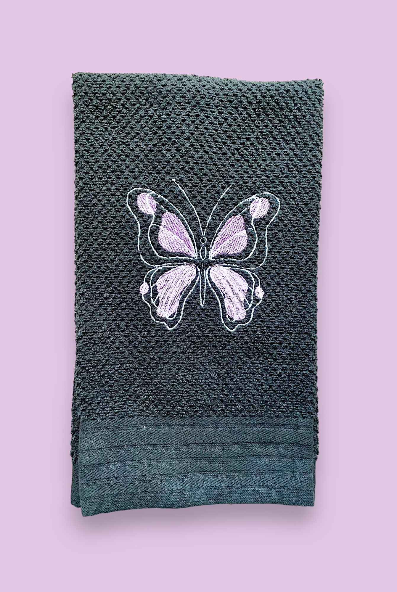 Handmade Embroidered Kitchen Towel-Butterfly